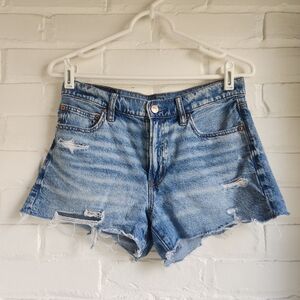 American Eagle 90s Boyfriend Shorts Denim Jeans Sz 2 Distressed Cut Offs Cotton